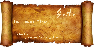 Goszman Alex névjegykártya